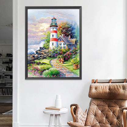 Lighthouse Scenery - 11CT Stamped Cross Stitch 30*40CM