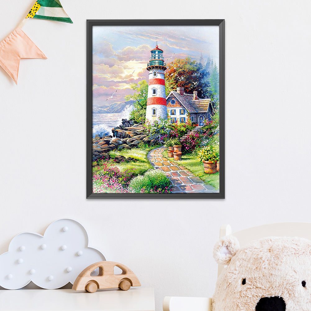 Lighthouse Scenery - 11CT Stamped Cross Stitch 30*40CM