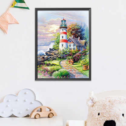 Lighthouse Scenery - 11CT Stamped Cross Stitch 30*40CM