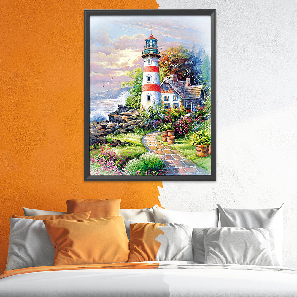 Lighthouse Scenery - 11CT Stamped Cross Stitch 30*40CM