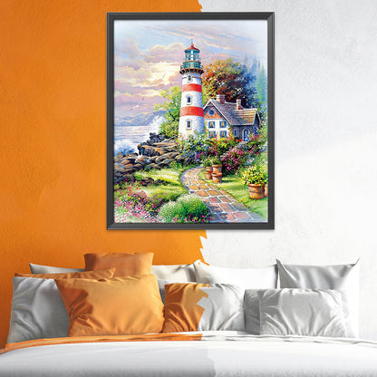 Lighthouse Scenery - 11CT Stamped Cross Stitch 30*40CM