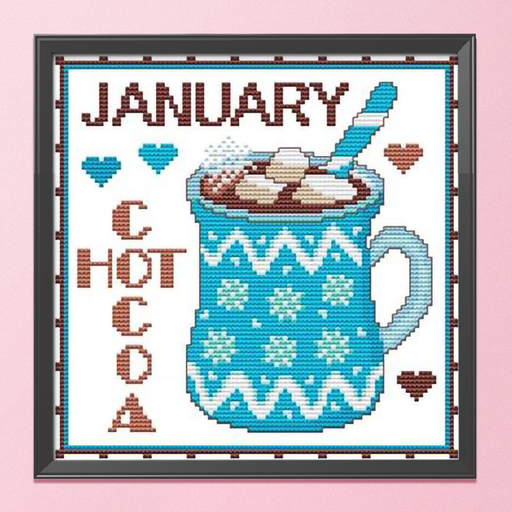 Month - 11CT Stamped Cross Stitch 35*35CM