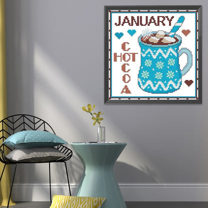 Month - 11CT Stamped Cross Stitch 35*35CM