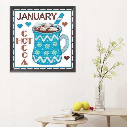 Month - 11CT Stamped Cross Stitch 35*35CM
