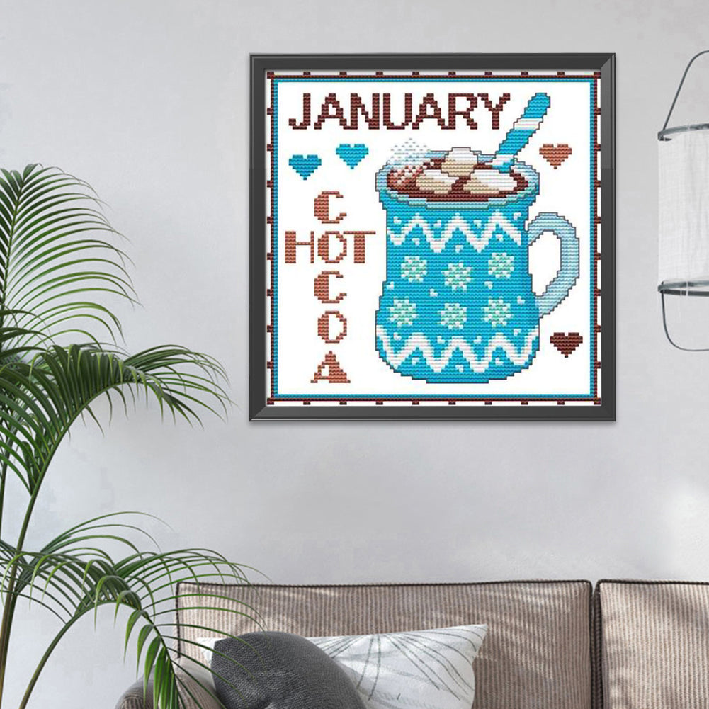 Month - 11CT Stamped Cross Stitch 35*35CM