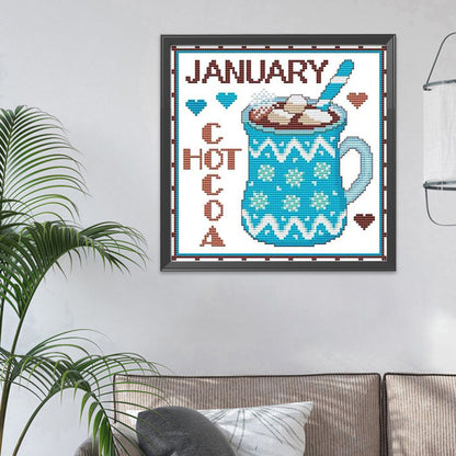 Month - 11CT Stamped Cross Stitch 35*35CM