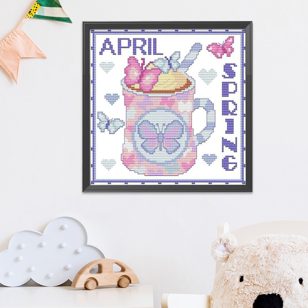 Month - 11CT Stamped Cross Stitch 35*35CM