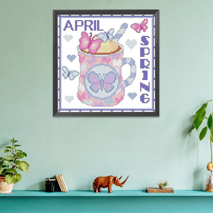 Month - 11CT Stamped Cross Stitch 35*35CM