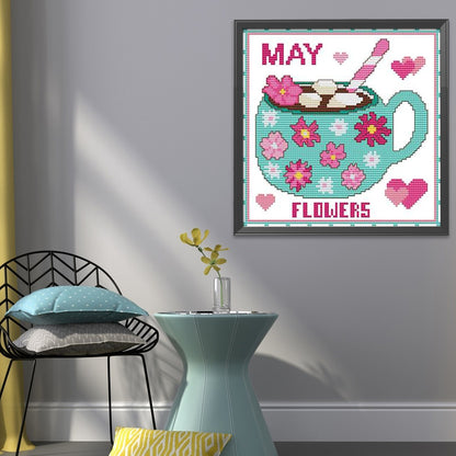 Month - 11CT Stamped Cross Stitch 35*35CM