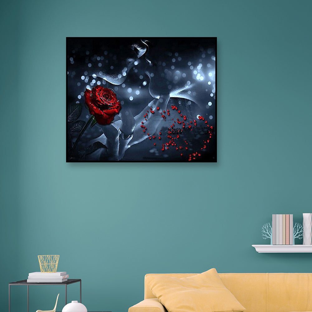 Rose Lover - Full Round Drill Diamond Painting 40*30CM
