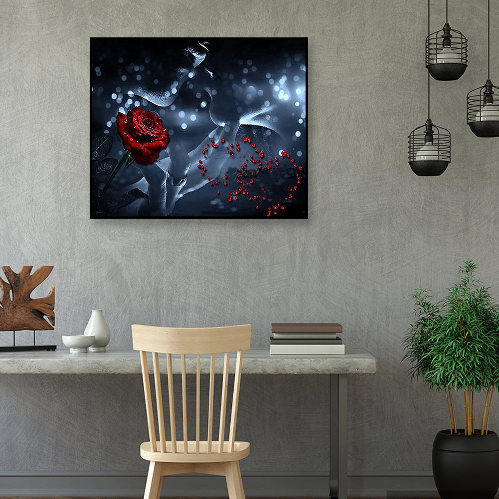Rose Lover - Full Round Drill Diamond Painting 40*30CM