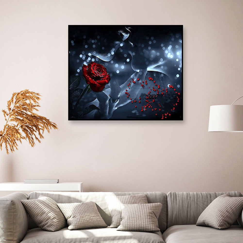 Rose Lover - Full Round Drill Diamond Painting 40*30CM