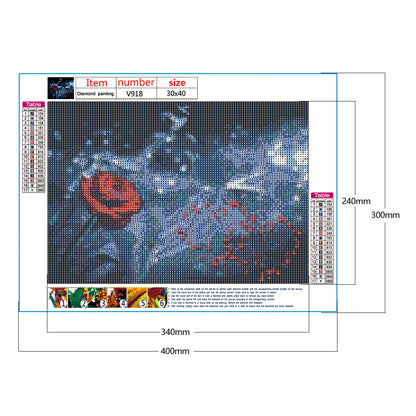 Rose Lover - Full Round Drill Diamond Painting 40*30CM