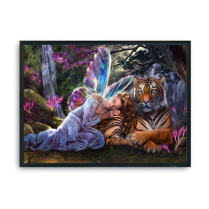 Angels Tigers - 11CT Stamped Cross Stitch 50*40CM