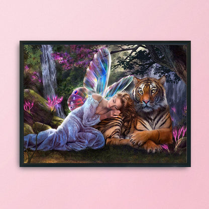 Angels Tigers - 11CT Stamped Cross Stitch 50*40CM