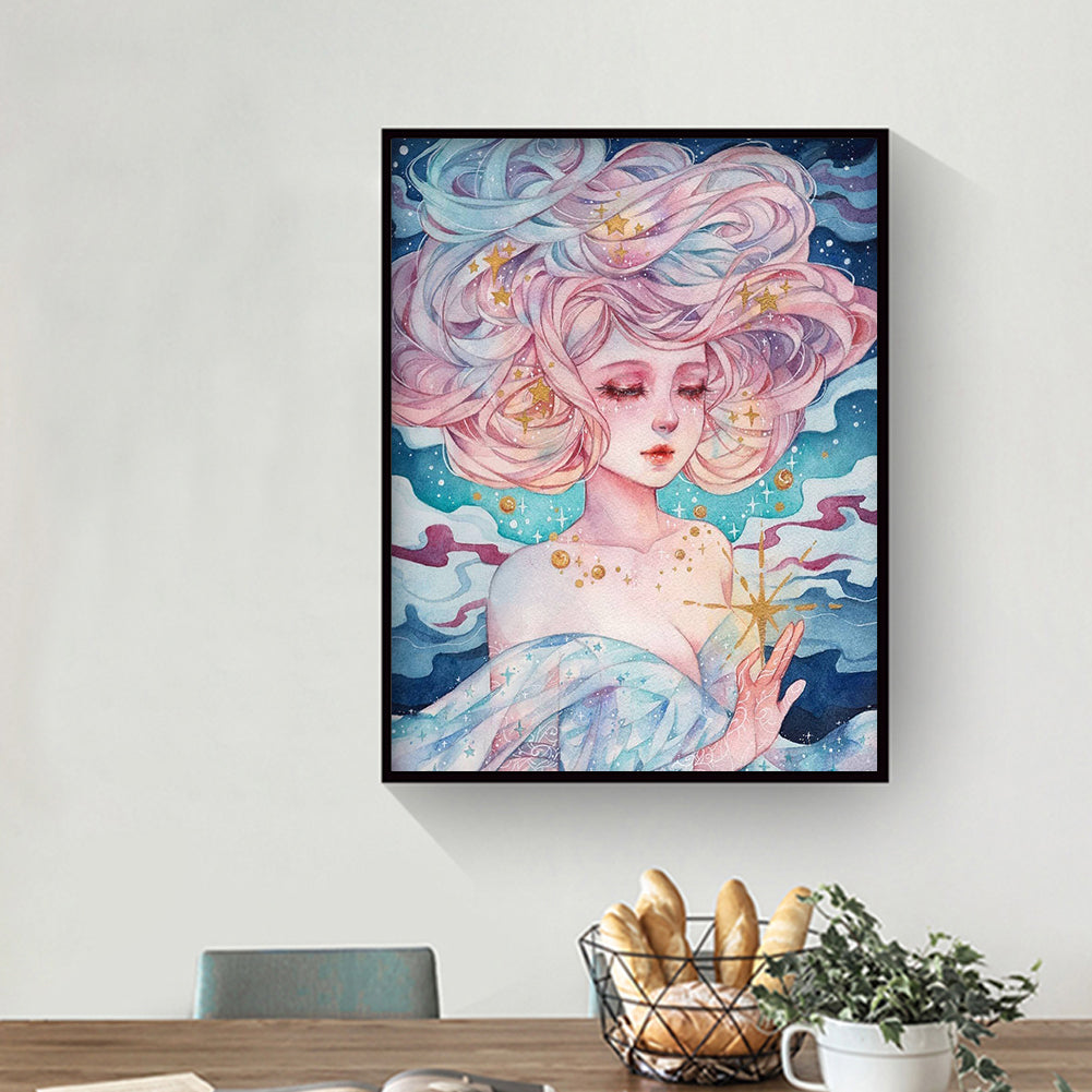 Cloud Girl - Full Round Drill Diamond Painting 30*40CM