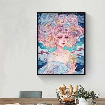 Cloud Girl - Full Round Drill Diamond Painting 30*40CM
