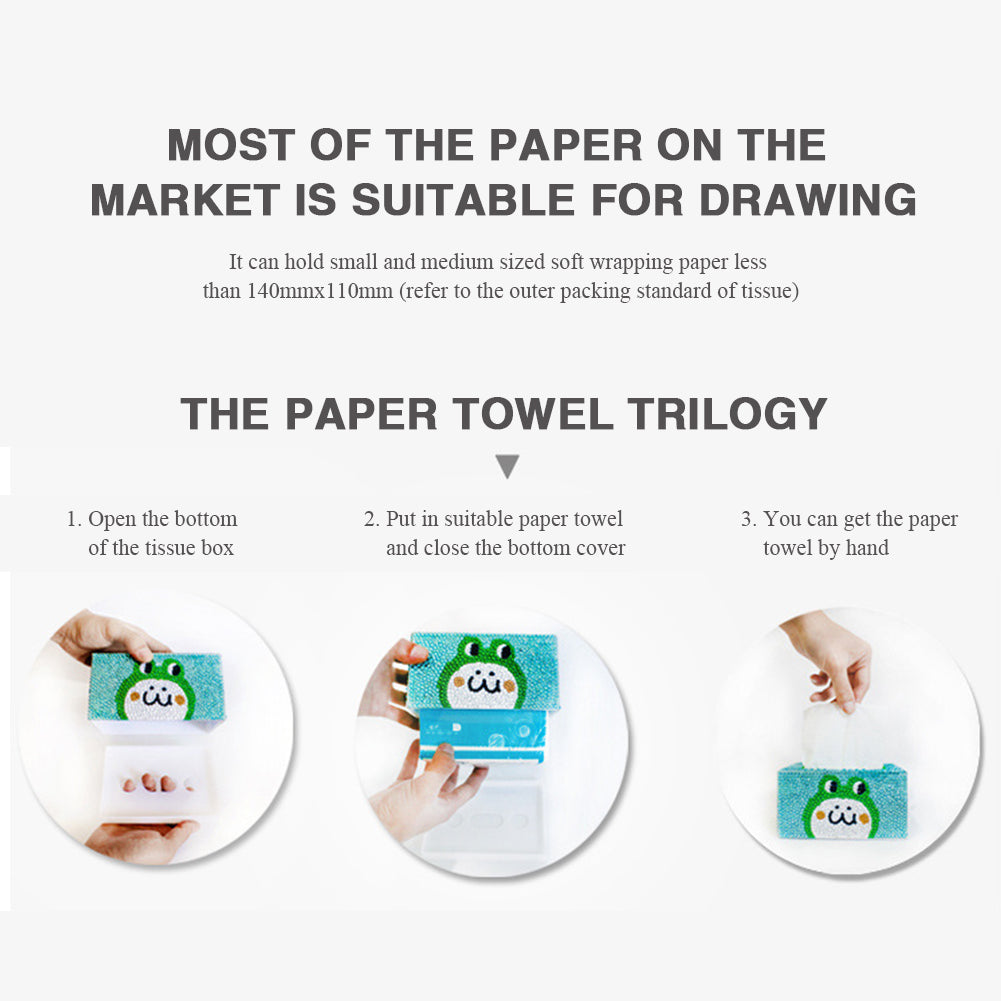 Diamond Painting Tissue Box Tissue Holder DIY Desktop Craft (Lucky Cat)