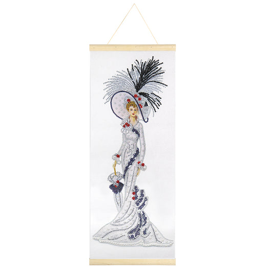 Lady - Special Shaped Drill Diamond Paintng 20*50CM