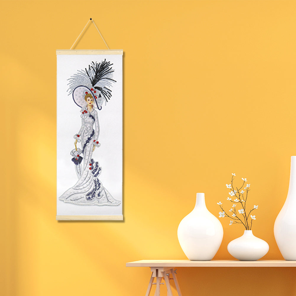 Lady - Special Shaped Drill Diamond Paintng 20*50CM