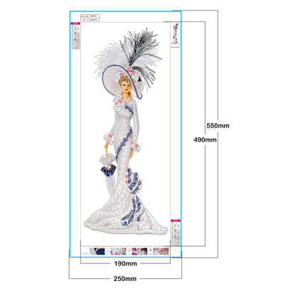 Lady - Special Shaped Drill Diamond Paintng 20*50CM