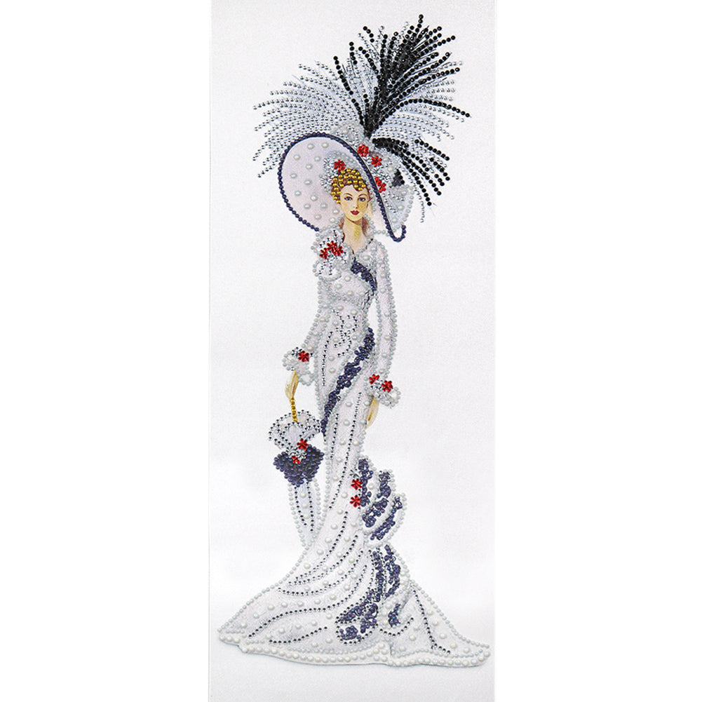 Lady - Special Shaped Drill Diamond Paintng 20*50CM
