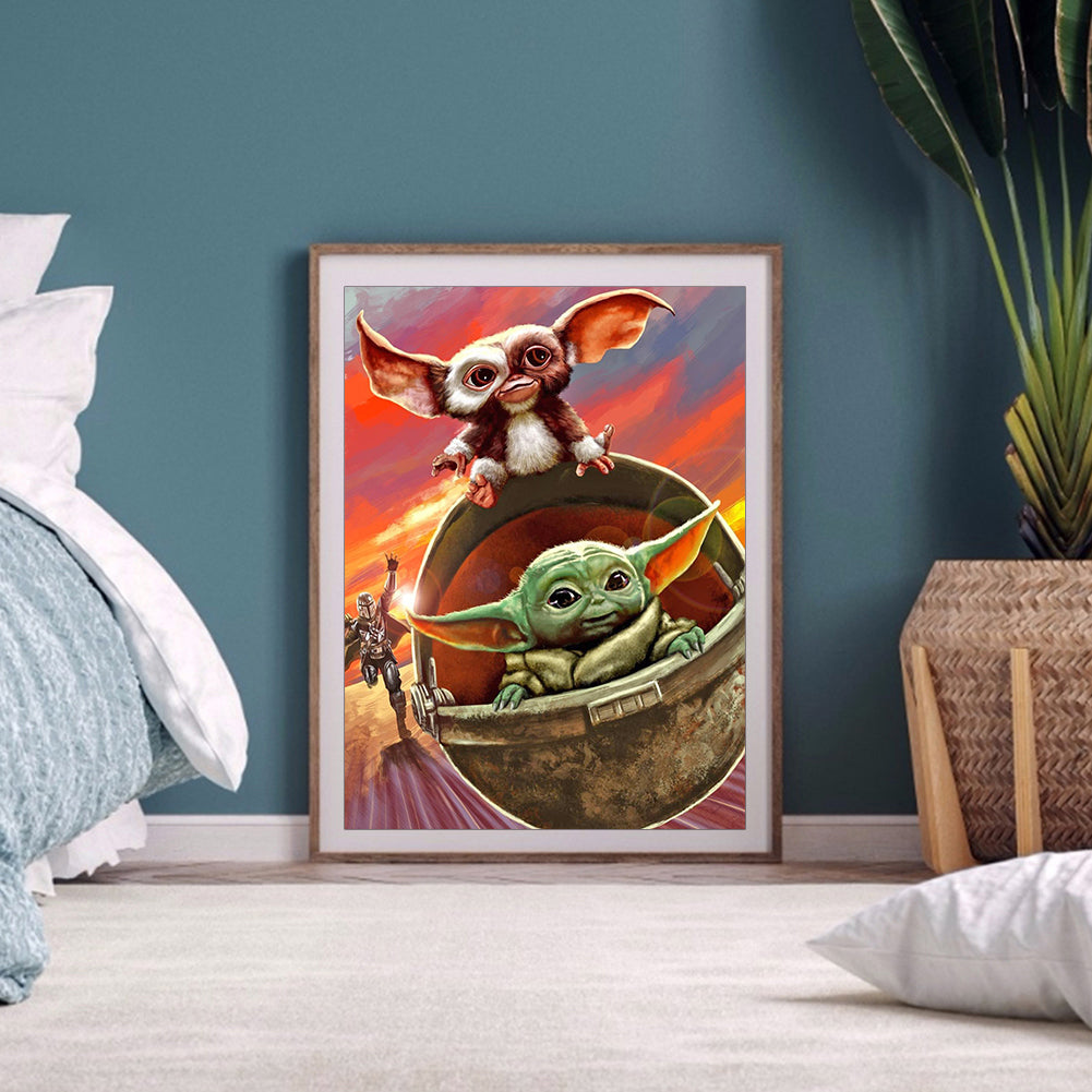 Cartoon Yoda - Full Round Drill Diamond Painting 30*40CM