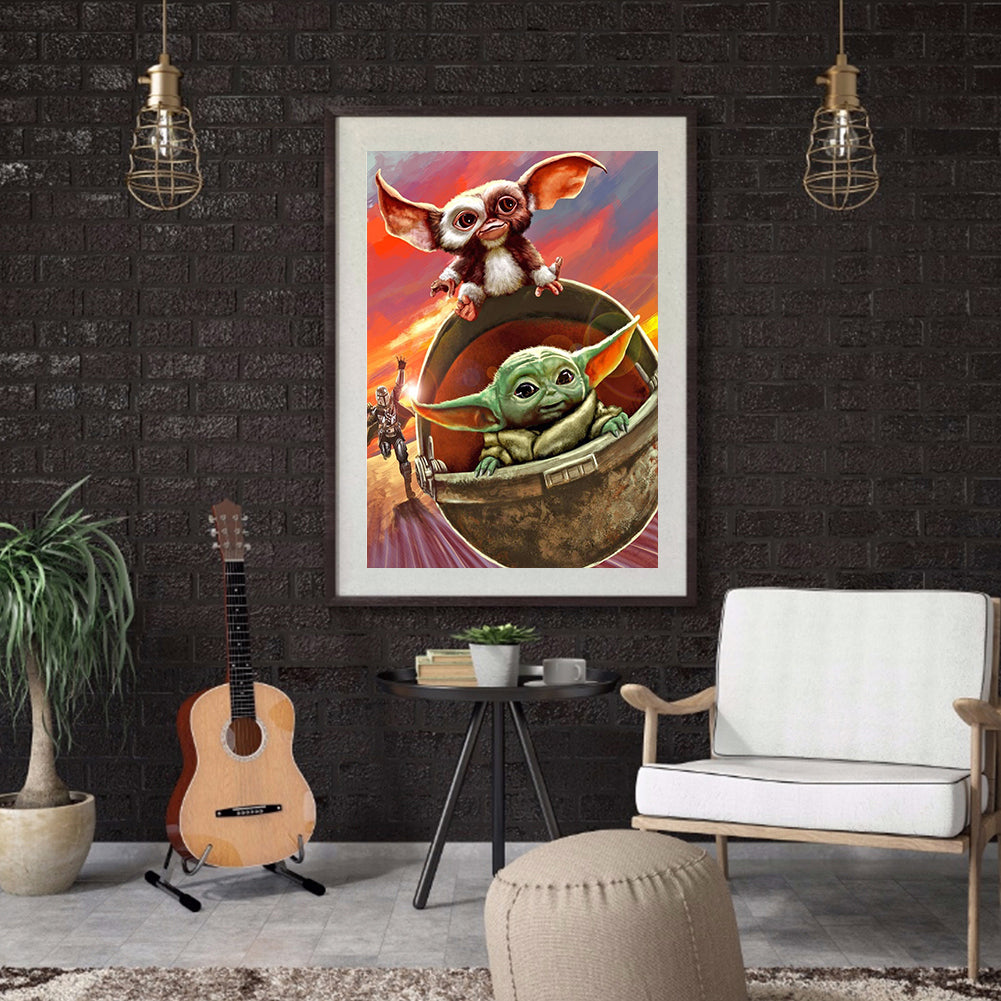 Cartoon Yoda - Full Round Drill Diamond Painting 30*40CM