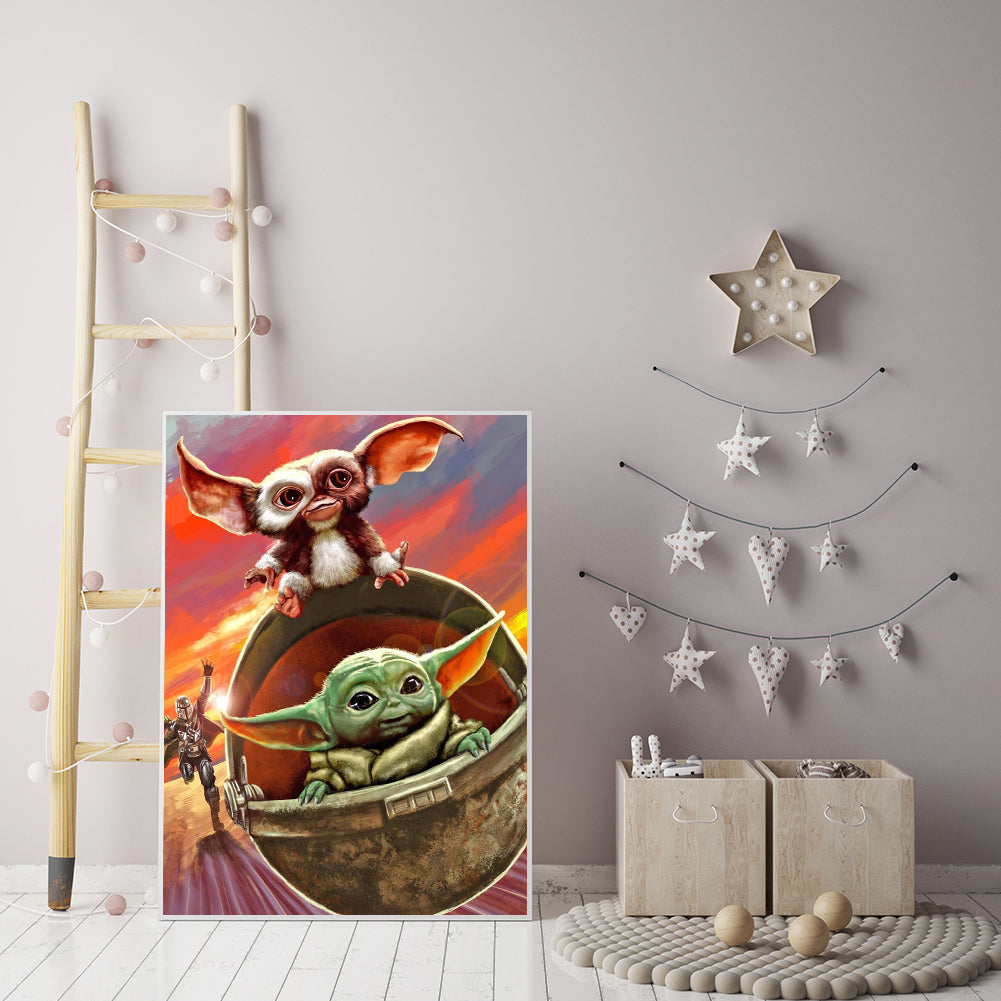 Cartoon Yoda - Full Round Drill Diamond Painting 30*40CM