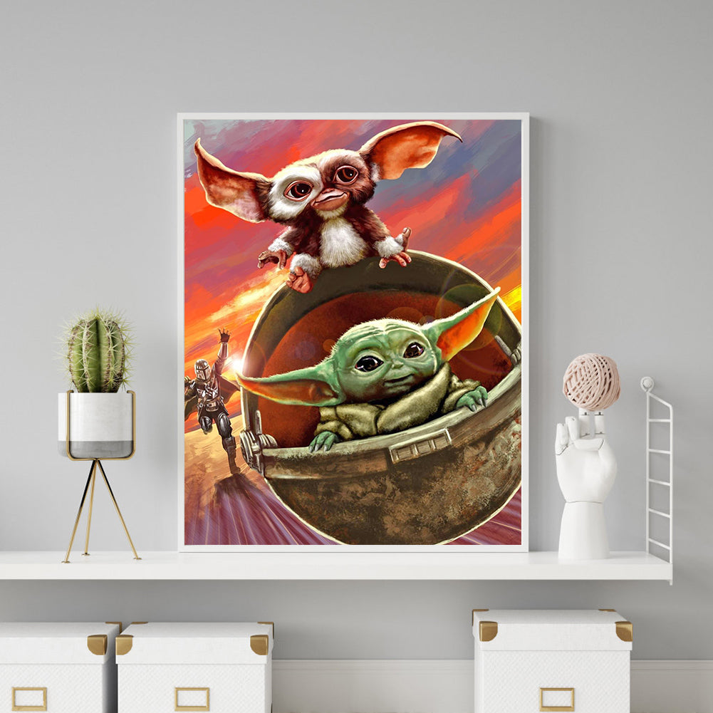 Cartoon Yoda - Full Round Drill Diamond Painting 30*40CM