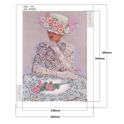 Lady Bowler - Special Shaped Drill Diamond Paintng 30*40CM