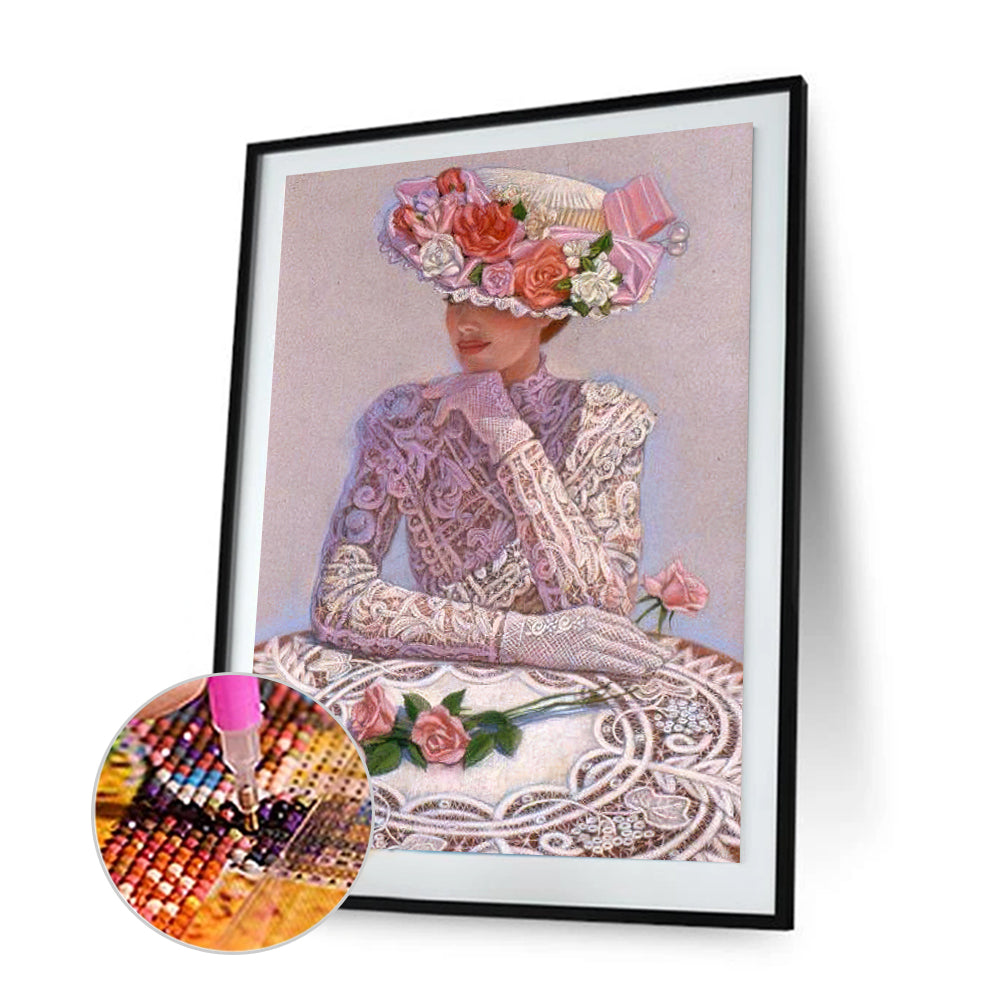 Lady Bowler - Special Shaped Drill Diamond Paintng 30*40CM