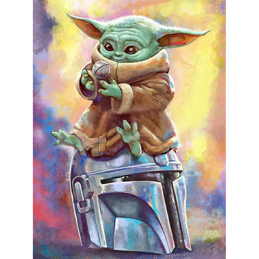 Cartoon Yoda - 11CT Stamped Cross Stitch 36*46CM
