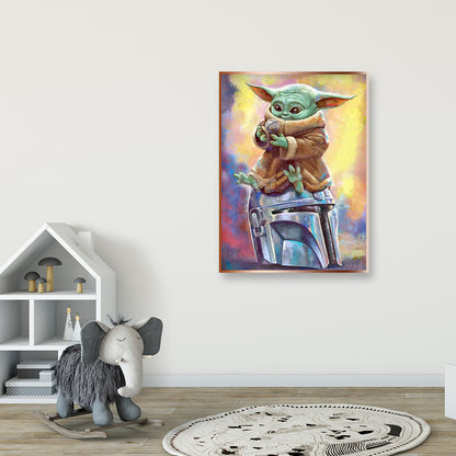 Cartoon Yoda - 11CT Stamped Cross Stitch 36*46CM