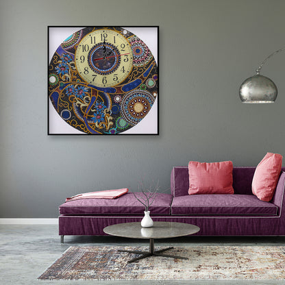DIY Part Special Shaped Rhinestone Clock 5D Painting Kit (Mandala DZ568)
