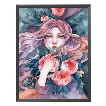 Flowers Girl - 11CT Stamped Cross Stitch 40*50CM