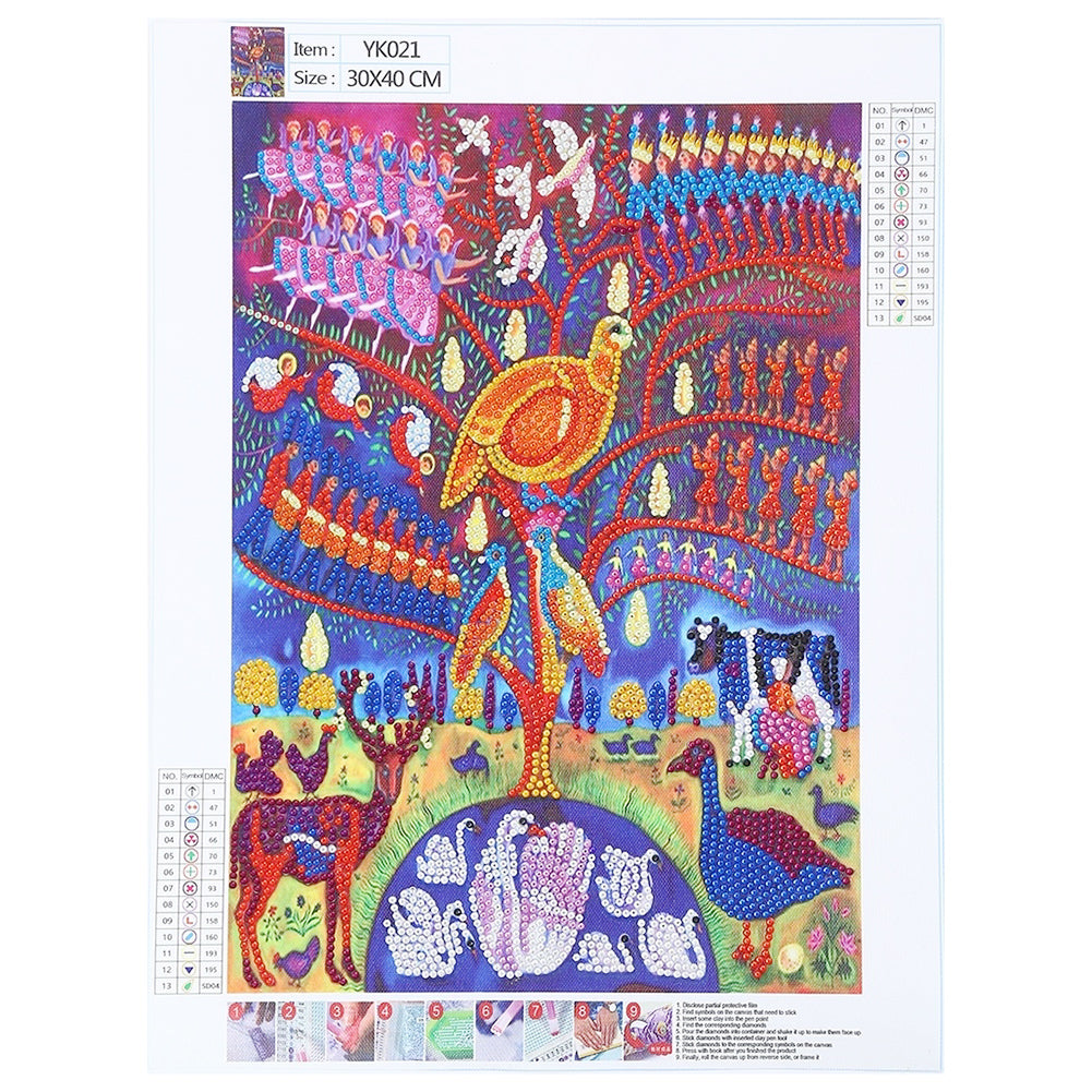 Bird - Special Shaped Drill Diamond Painting 30*40CM