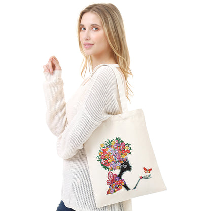 DIY Plant Animal Diamond Painting Shopping Tote Bags Mosaic Kit Art Drawing