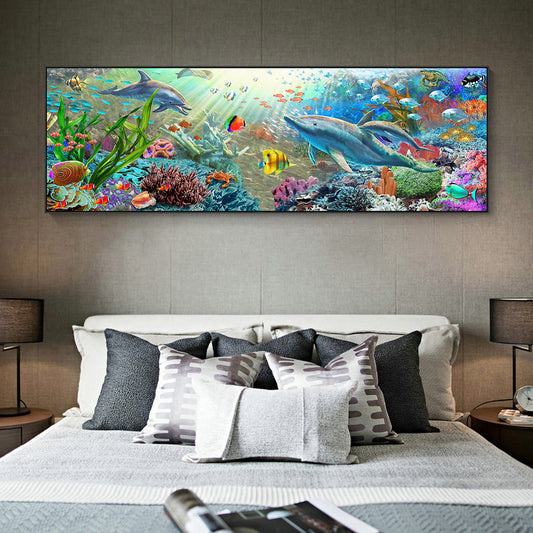 Seabed - 11CT Stamped Cross Stitch 90*30CM