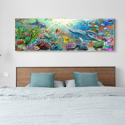 Seabed - 11CT Stamped Cross Stitch 90*30CM
