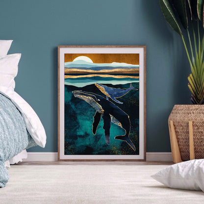 Whale - Full Round Drill Diamond Painting 30*40CM