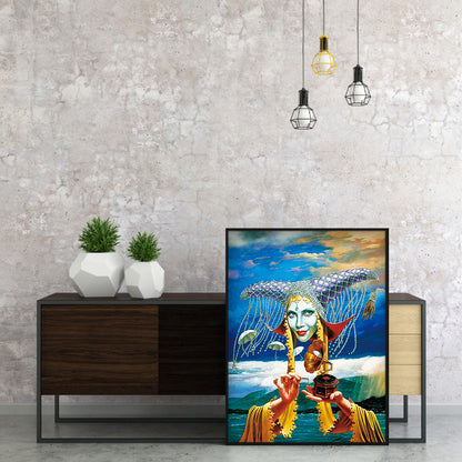 Horned woman - Special Shaped Drill Diamond Painting 40*50CM