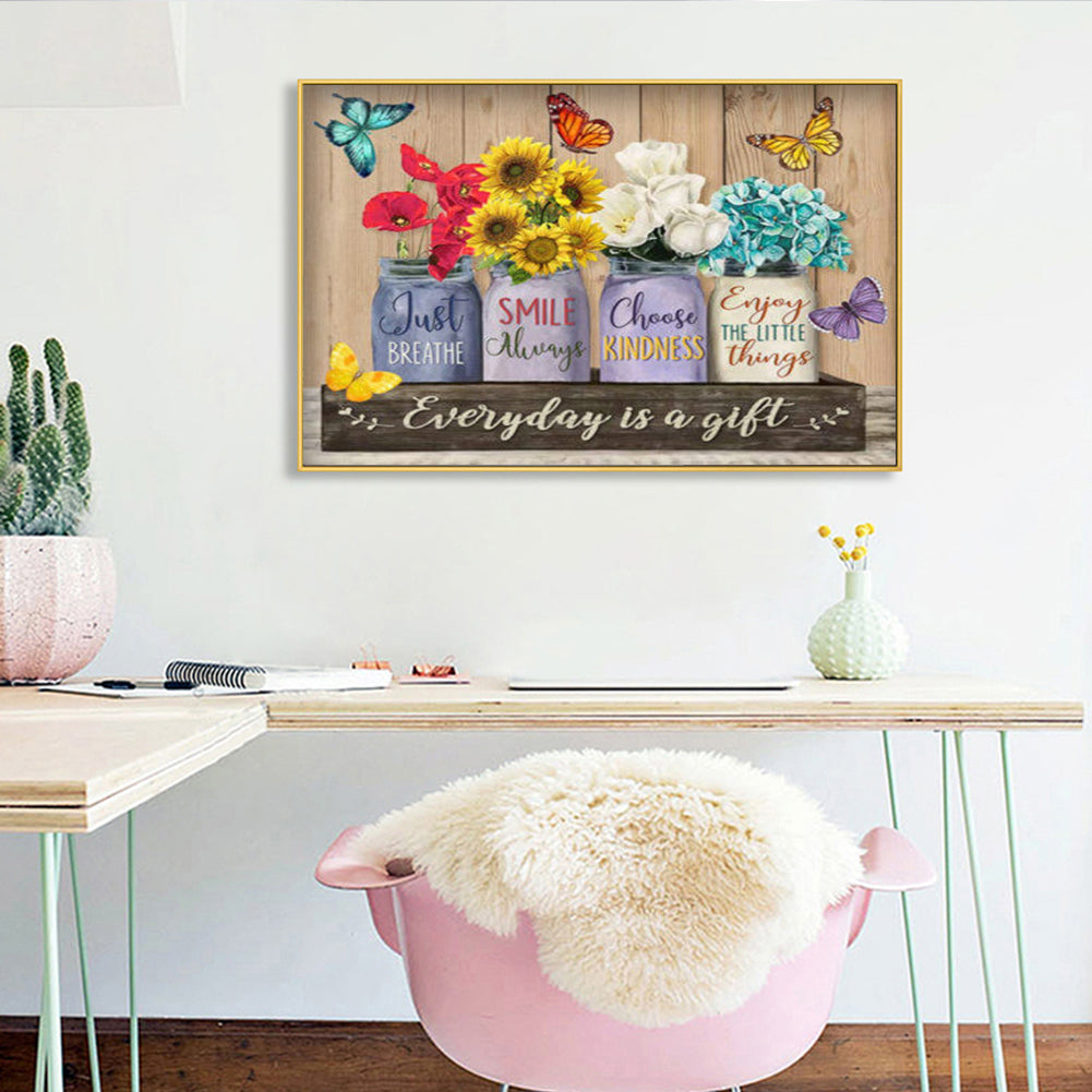 Flower - Full Round Drill Diamond Painting 50*40CM