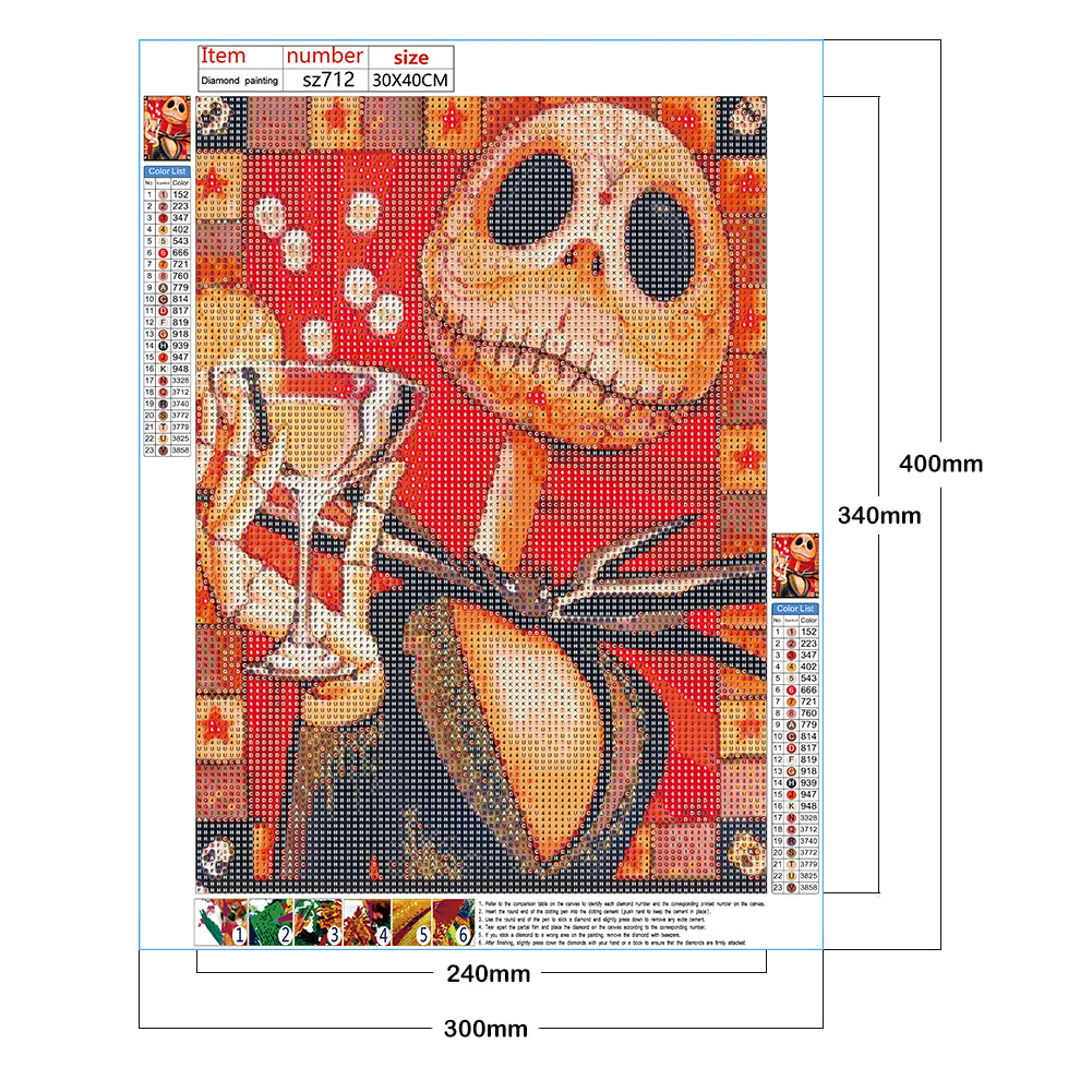 Skull - Full Round Drill Diamond Painting 30*40CM