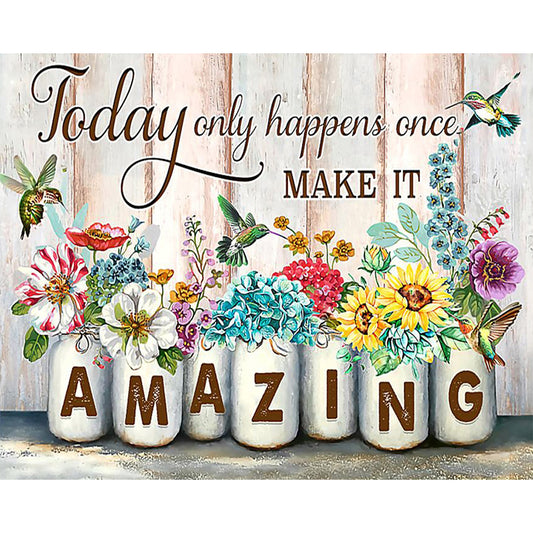 Amazing Sentence - Full Round Drill Diamond Painting 50*40CM