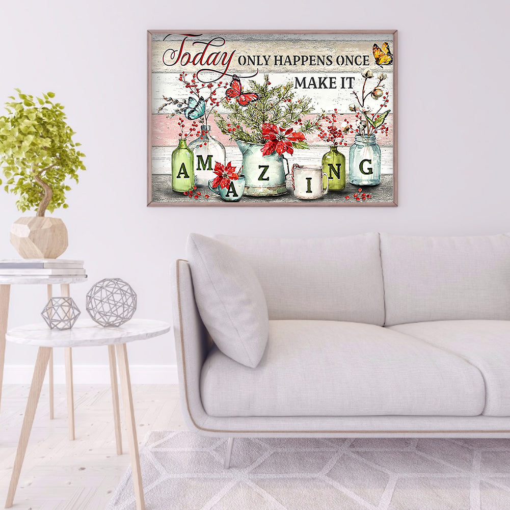Amazing Sentence - Full Round Drill Diamond Painting 50*40CM