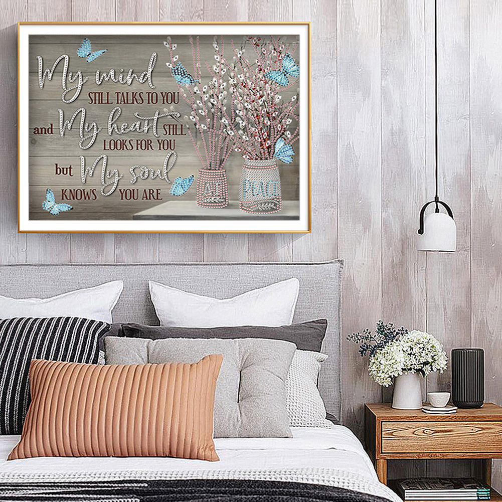 Letter Flower - Special Shaped Drill Diamond Painting 40*30CM