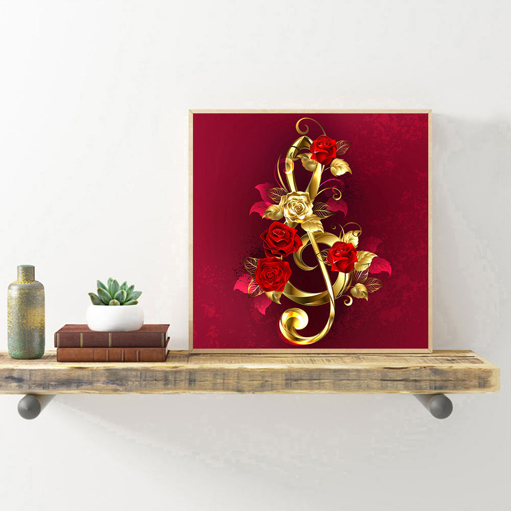 Gold-plated Rose - Full Round Drill Diamond Painting 30*30CM