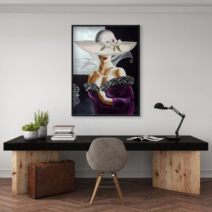Lady Hat - Full Round Drill Diamond Painting 30*40CM