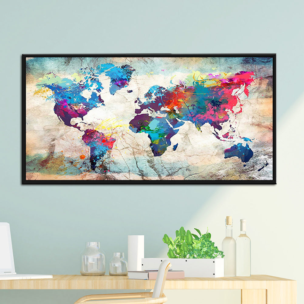 World Map - Full Square Drill Diamond Painting 80*40CM